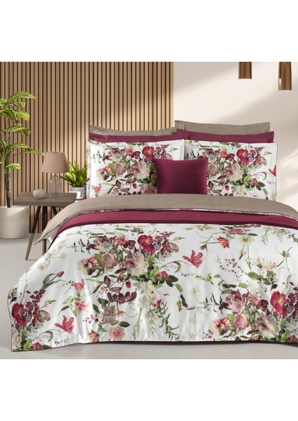 Bella Rose Çift Kişilik %100 Pamuk Saten "300 Tc" Nevresim Takımı