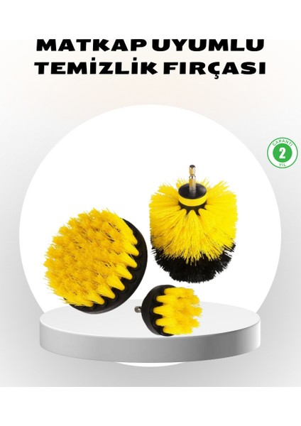 Yzlal 3’lü Matkap Ucu Fırça Seti – Derinlemesine Temizlik, Tüm Yüzeylerle Uyumlu
