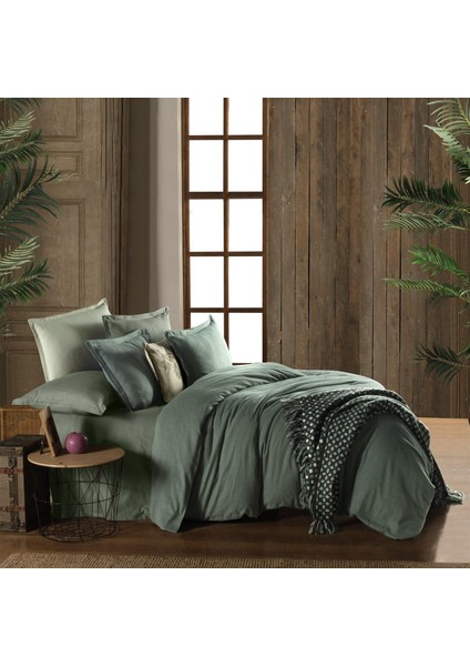 Luss Flanel Prime Collection Çift Kişilik Nevresim Takımı Yeşil fırsatları