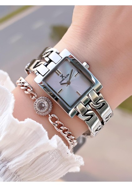 Çelik Kordon 30 mt Suya Dayanıklı Kadın Kol Saati+Bileklik BF.GF.10821.1