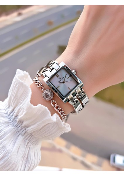 Çelik Kordon 30 mt Suya Dayanıklı Kadın Kol Saati+Bileklik BF.GF.10821.1 modelleri