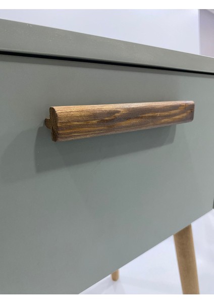 Zeta Komodin Kapaklı, Kül Yeşil Renk, Ahşap Ayaklı, Sehpa fırsatları