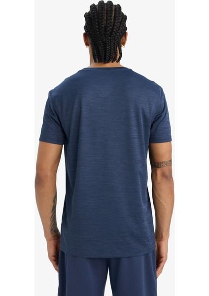 Slim Fit Dar Kesim Hızlı Kuruyan Nefes Alabilen Esnek Kumaş Bisiklet Yaka Sporcu Kısa Kollu Tişört E9319AX25AU