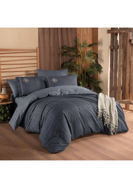 Ederlezi Çift Kişilik %100 Pamuk Flanel (Pazen) Nevresim Takımı Gri fırsatları