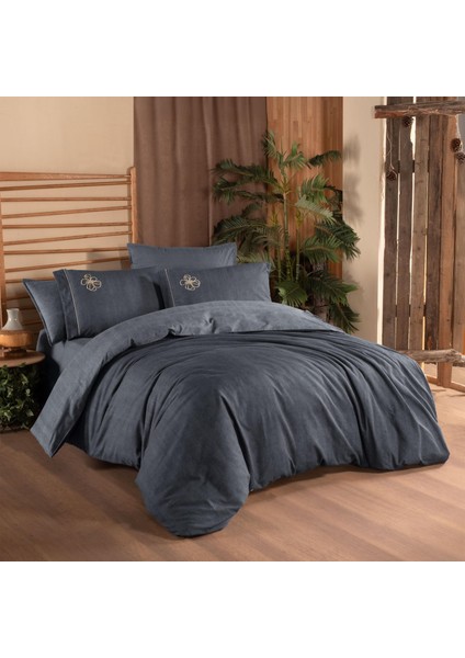 Ederlezi Çift Kişilik %100 Pamuk Flanel (Pazen) Nevresim Takımı Gri indirimleri
