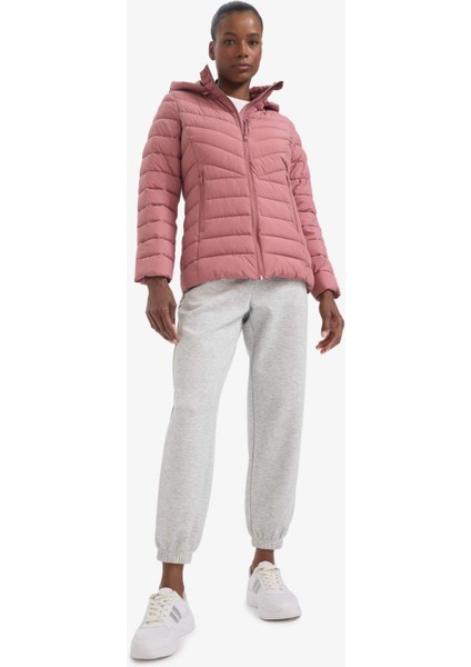 Su İtici Regular Fit Kapüşonlu Fermuarlı Cepli Şişme Mont E9253AX25AU