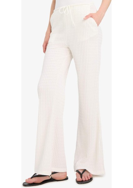 Flare Fit Beli Lastikli Bürümcük Pantolon E9942AX25SM