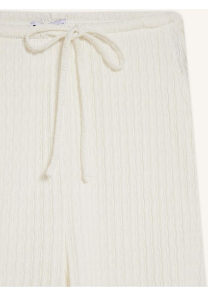 Flare Fit Beli Lastikli Bürümcük Pantolon E9942AX25SM