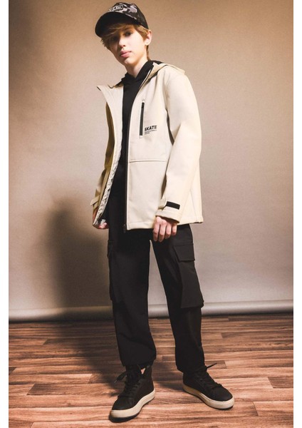 Erkek Çocuk Kapüşonlu Polar Astarlı Yağmurluk F0375A825AU