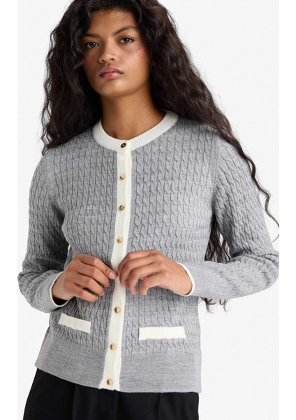 Fitted Bisiklet Yaka Düğmeli Triko Hırka A1107AX25AU