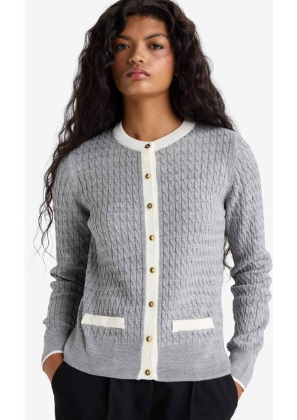 Fitted Bisiklet Yaka Düğmeli Triko Hırka A1107AX25AU