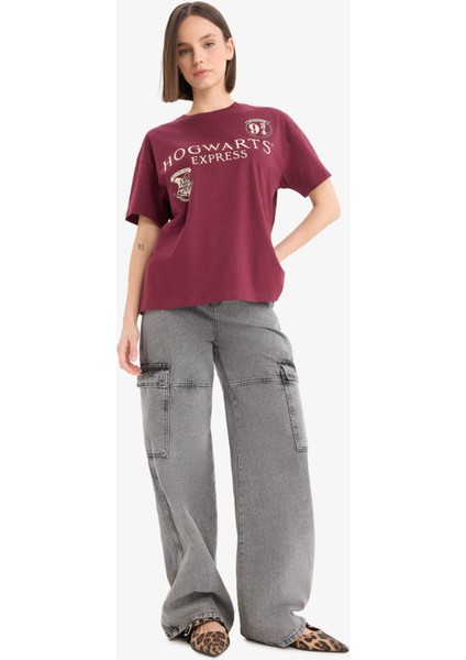 Coool Harry Potter Oversize Geniş Kalıp Sırt Baskılı Kısa Kollu Tişört