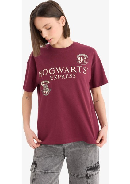 Coool Harry Potter Oversize Geniş Kalıp Sırt Baskılı Kısa Kollu Tişört