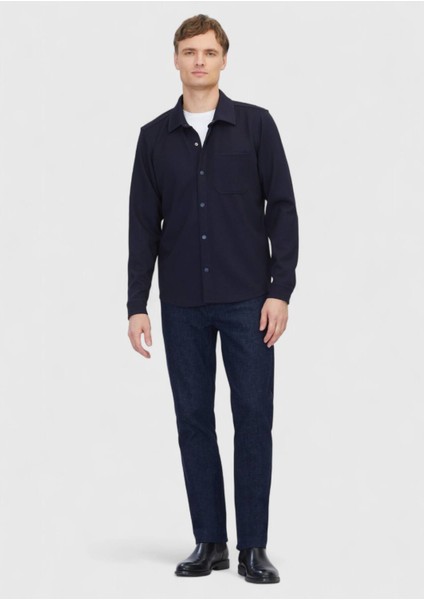 Lacivert Polo Yaka Düz Sweatshırt modelleri