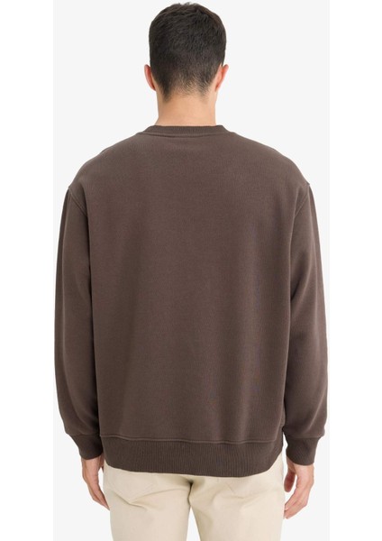 Relax Fit Bisiklet Yaka Kalın İçi Yumuşak Tüylü Basic Düz Sweatshirt T5139AZ25AU