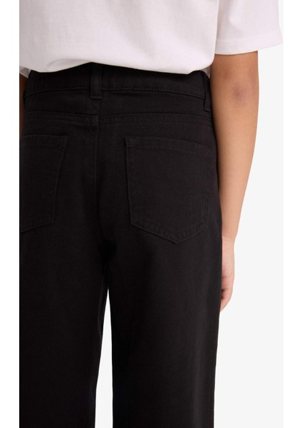 Kız Çocuk Wide Leg Geniş Paça Pamuklu Okul Pantolonu