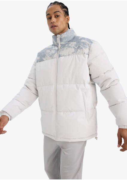 Fit Su İtici Oversize Geniş Kalıp Fermuarlı Rüzgar Geçirmez Şişme Mont