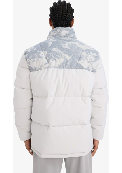 Fit Su İtici Oversize Geniş Kalıp Fermuarlı Rüzgar Geçirmez Şişme Mont