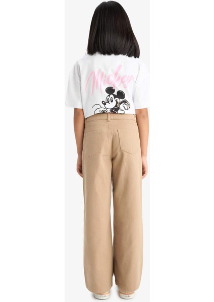 Kız Çocuk Wide Leg Geniş Paça Pamuklu Okul Pantolonu