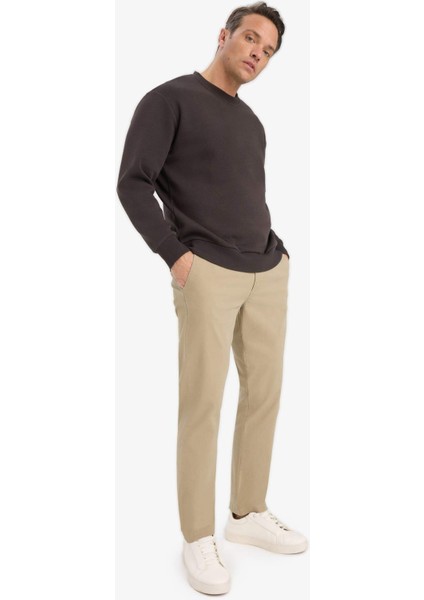 Relax Fit Bisiklet Yaka Kalın İçi Yumuşak Tüylü Basic Düz Sweatshirt T5139AZ25AU