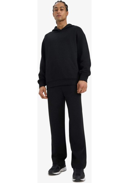 Wide Leg Cepli Geniş Paça Dokulu Eşofman Altı