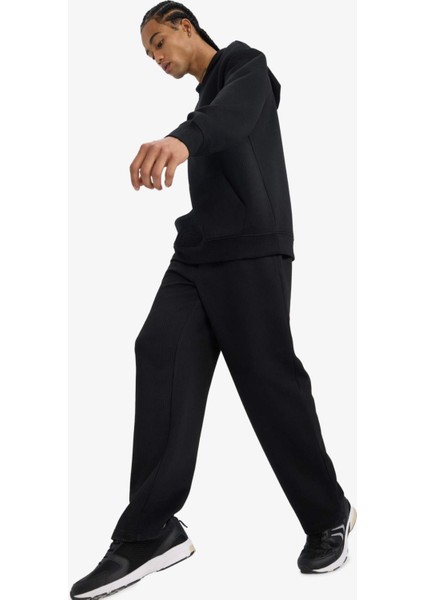 Wide Leg Cepli Geniş Paça Dokulu Eşofman Altı