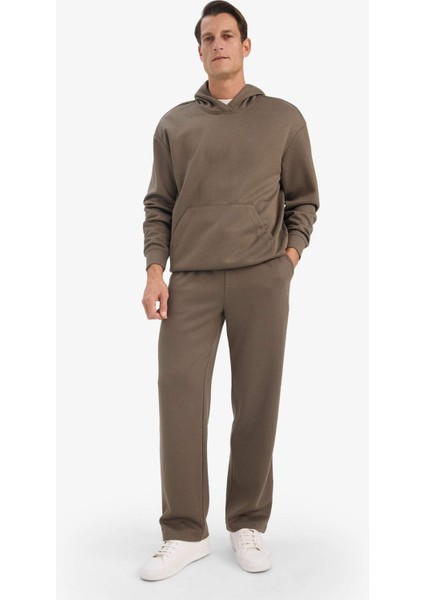 Wide Leg Cepli Geniş Paça Dokulu Eşofman Altı