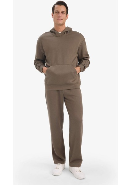 Wide Leg Cepli Geniş Paça Dokulu Eşofman Altı