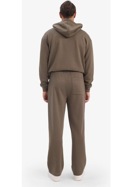 Wide Leg Cepli Geniş Paça Dokulu Eşofman Altı