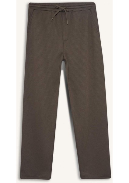 Wide Leg Cepli Geniş Paça Dokulu Eşofman Altı