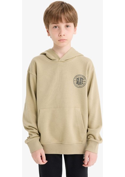 Erkek Çocuk Kapüşonlu Baskılı Okul Sweatshirt E9572A825AU