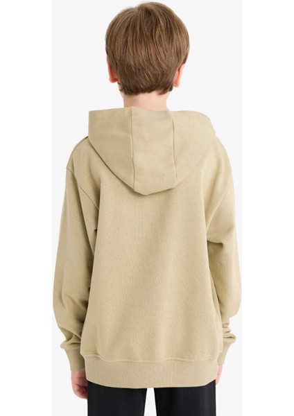 Erkek Çocuk Kapüşonlu Baskılı Okul Sweatshirt E9572A825AU