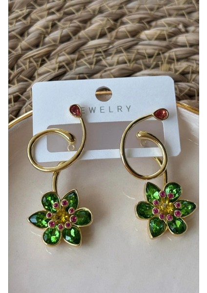 Marka Model Swrvski Taşlı Gold Küpe fırsatları