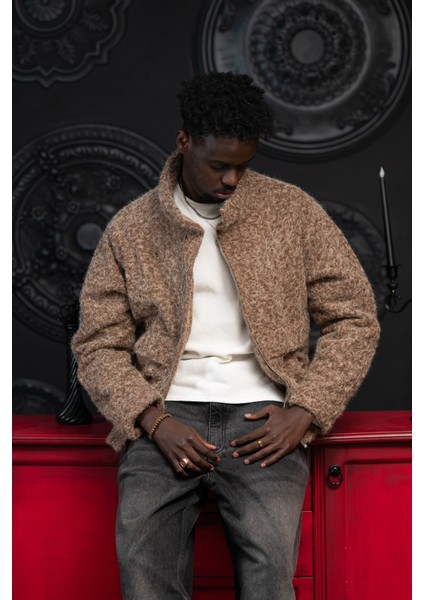 Oversize Crop Model Yan Cepli Astarlı Kırçıllı Mont fiyatları