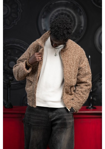 Oversize Crop Model Yan Cepli Astarlı Kırçıllı Mont fırsatları