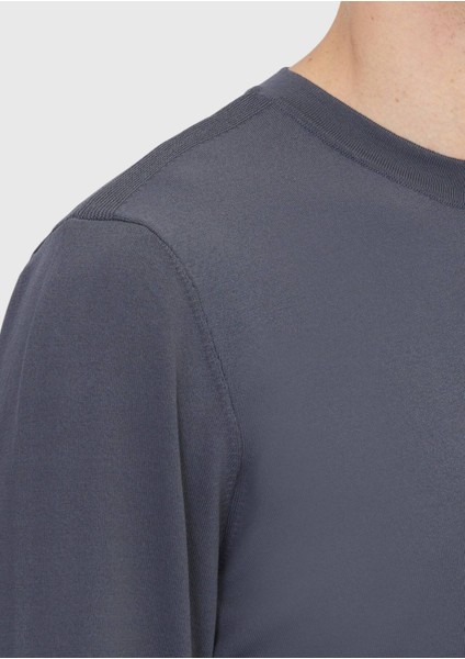 Antrasit Bisiklet Yaka Düz Örgü Triko Kazak fırsatları