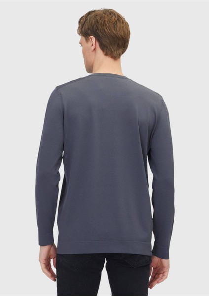 Antrasit Bisiklet Yaka Düz Örgü Triko Kazak indirimleri