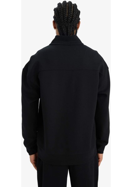 Boxy Fit Dik Yaka Yarım Fermuarlı Skuba Dalgıç Kumaş Sweatshirt E9363AX25AU