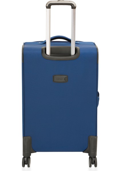 2'li Valiz Seti Orta ve Kabin Boy Lüx Kumaş Valiz Lacivert 24019 indirimleri