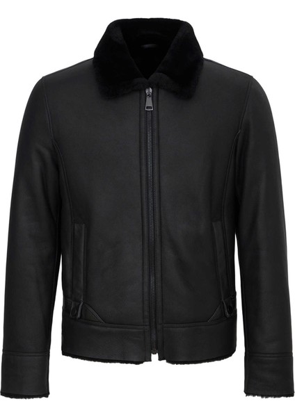 Siyah Deri Erkek Deri Mont - E23KKM310520-Q3H