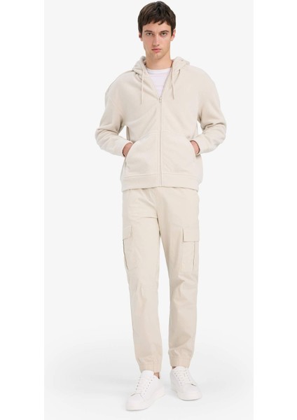 Boxy Fit Kapüşonlu Fermuarlı Polar Sweatshirt