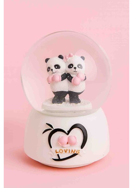 Hediyelik Nostalji Cam Kar Küresi Işıklı ve Müzikli