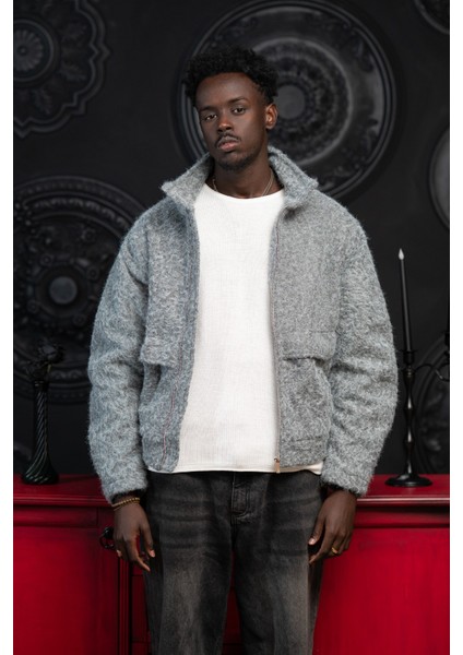 Oversize Crop Model Yan Cepli Astarlı Kırçıllı Mont fırsatları