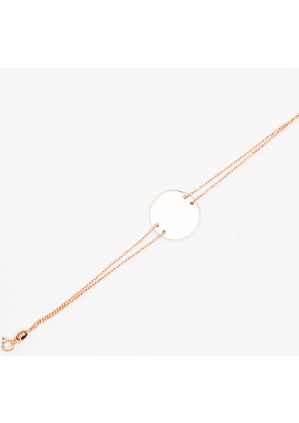 Rose Renk Isme Özel Yazılı 925 Ayar Gümüş Kadın Bileklik