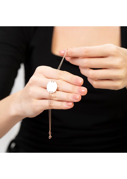 Rose Renk Isme Özel Yazılı 925 Ayar Gümüş Kadın Bileklik indirimleri