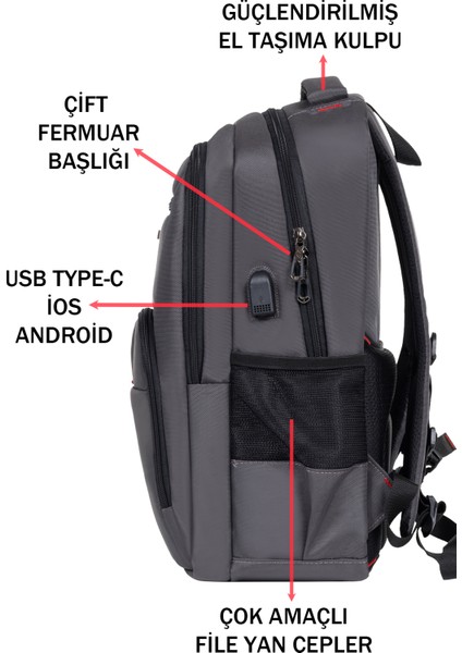 Apple Mocbook Uyumlu USB Aparatlı Laptop Sırt Çantası 14 Inç Darbe Emici Koruma Su Geçirmez Kumaş fırsatları