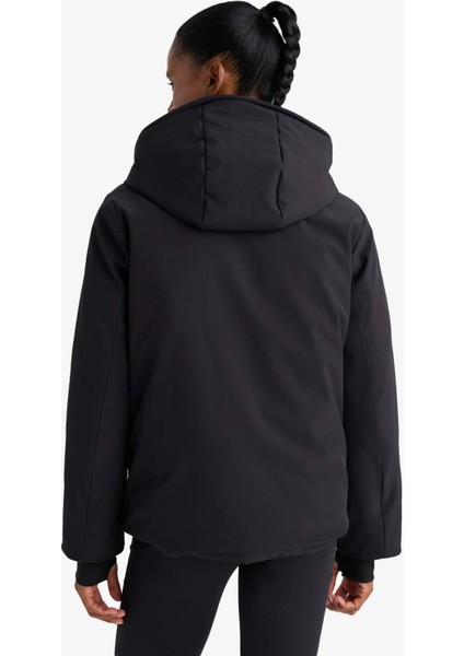 Su İtici Regular Fit Kapüşonlu Fermuarlı İçi Polarlı Mont E9267AX25WN