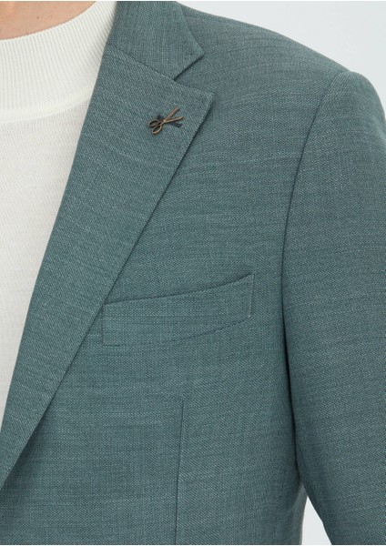 Koyu Yeşil Desenli Yün Karışımlı Ceket fırsatları