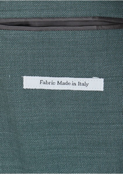 Koyu Yeşil Desenli Yün Karışımlı Ceket