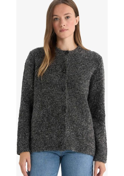 Regular Fit Bisiklet Yaka Triko Düğmeli Hırka F1103AX25AU